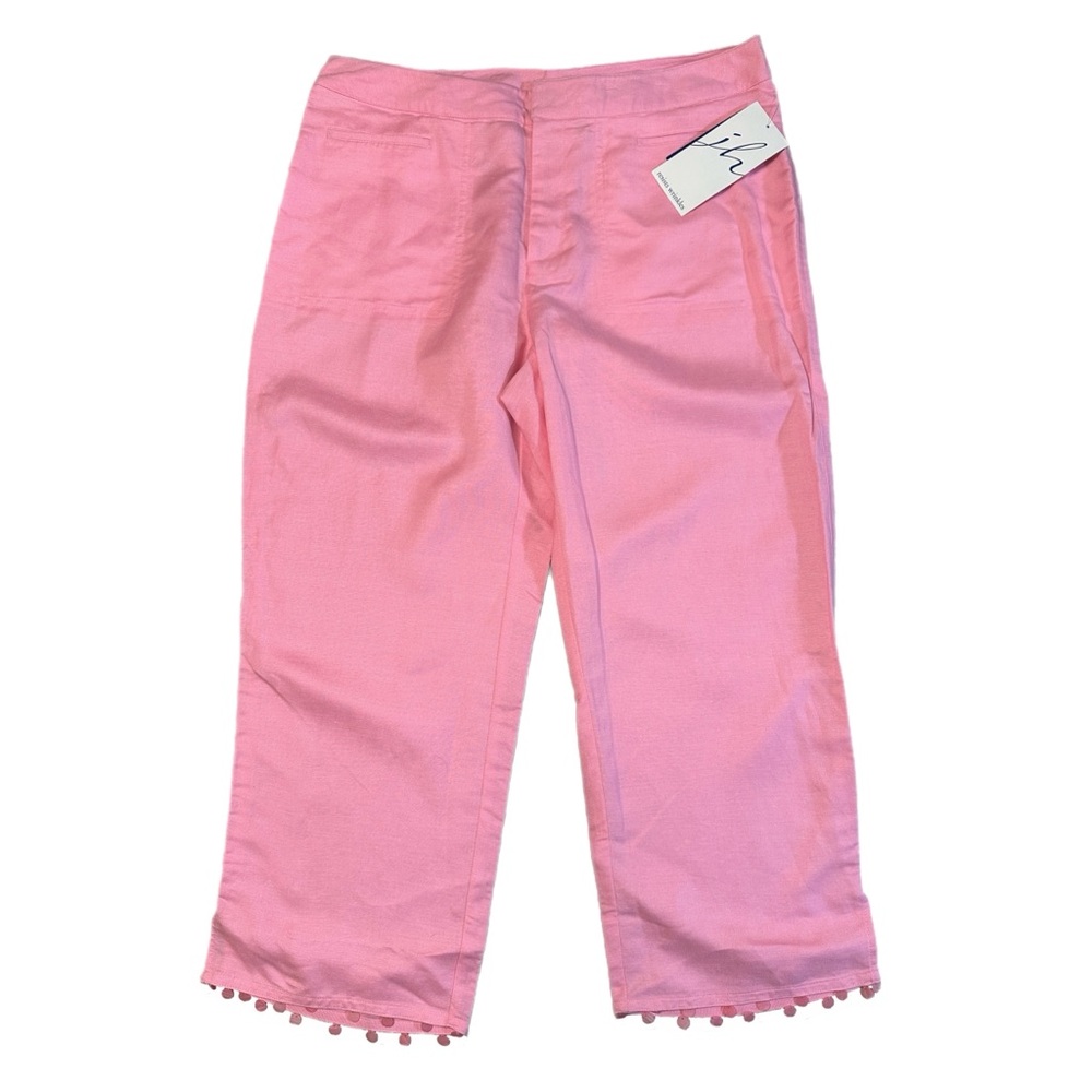 JH Collectibles NWT Linen Blend Pink Cropped Pants Women’s Size 10